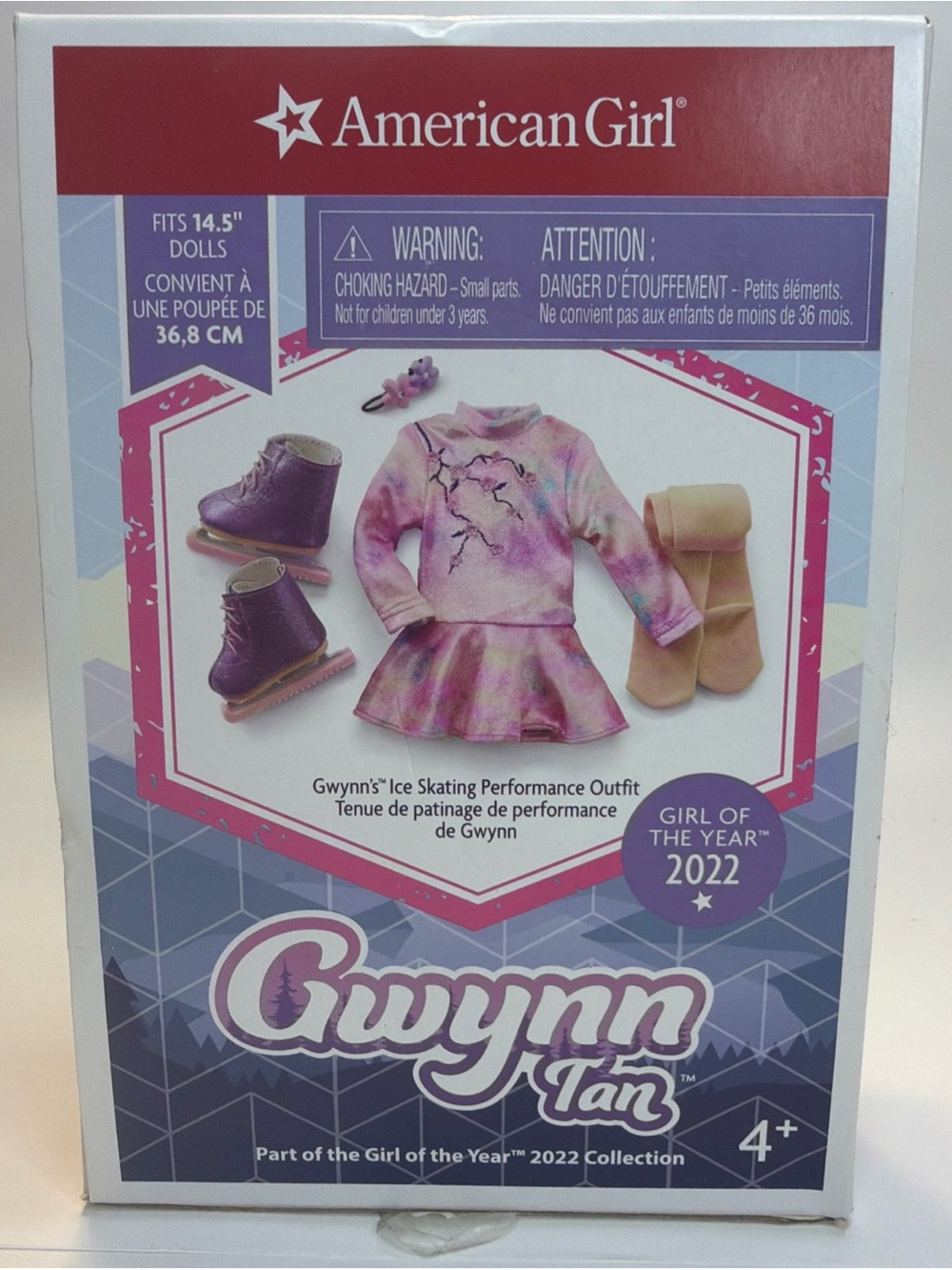 American Girl Gwynn Tan's Ice Skating Performance Outfit for 14.5" 2022 Open Box